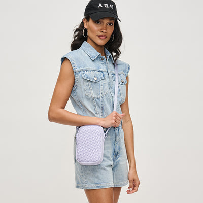 Woman wearing Lilac Sol and Selene Divide & Conquer - Woven Neoprene Crossbody 841764108720 View 1 | Lilac