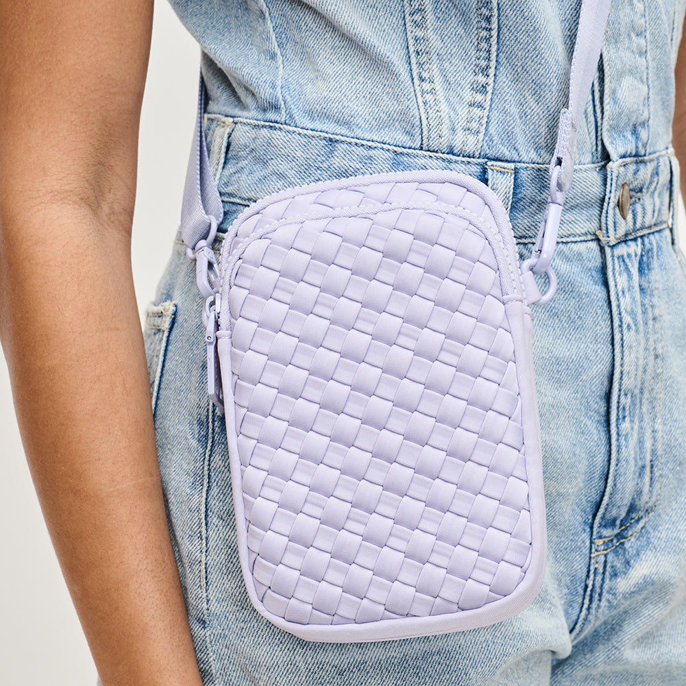 Woman wearing Lilac Sol and Selene Divide &amp; Conquer - Woven Neoprene Crossbody 841764108720 View 4 | Lilac