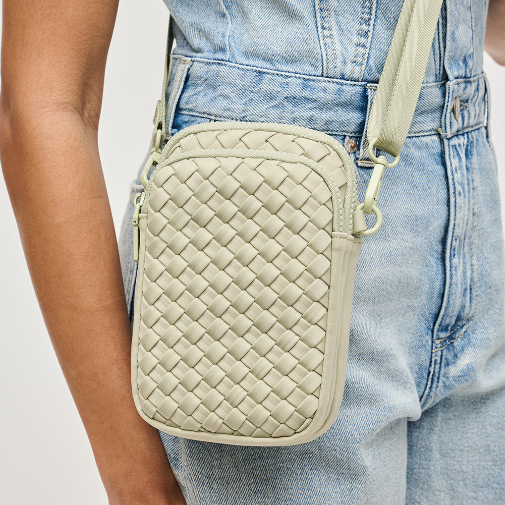 Woman wearing Sage Sol and Selene Divide &amp; Conquer - Woven Neoprene Crossbody 841764108720 View 4 | Sage