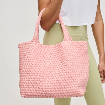 Woman wearing Blush Sol and Selene Sky's The Limit - Medium Blush Tote 841764111294 View 1 | Blush