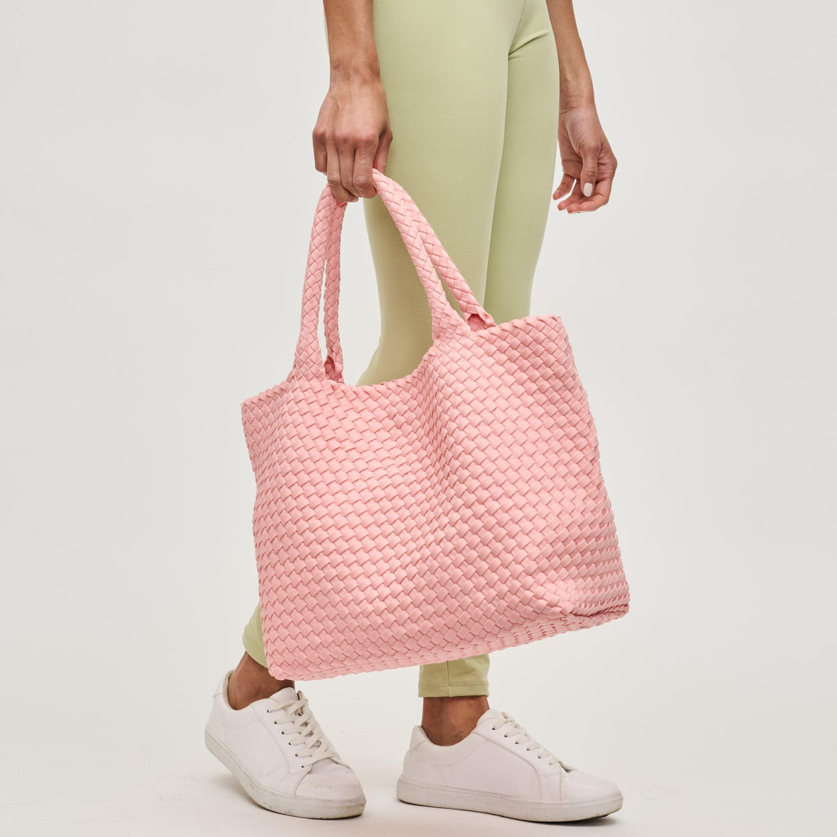 Woman wearing Blush Sol and Selene Sky&#39;s The Limit - Medium Blush Tote 841764111294 View 2 | Blush