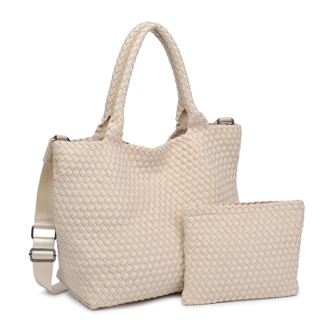 Woman wearing Cream Sol and Selene Sky&#39;s The Limit - Medium Cream Tote 841764111294 View 5 | Cream