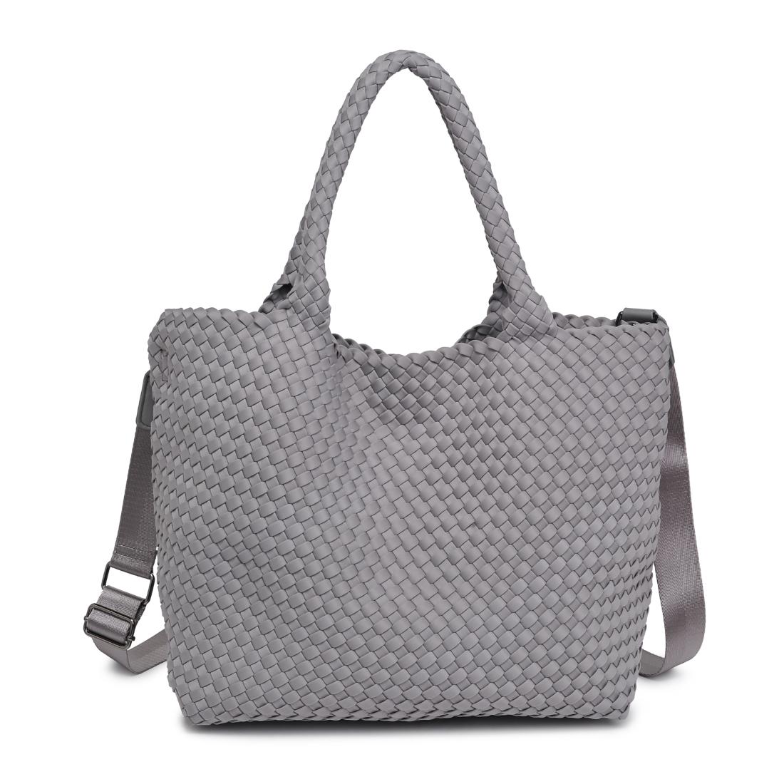 Woman wearing Fog Sol and Selene Sky&#39;s The Limit - Medium Fog Tote 841764111294 View 5 | Fog