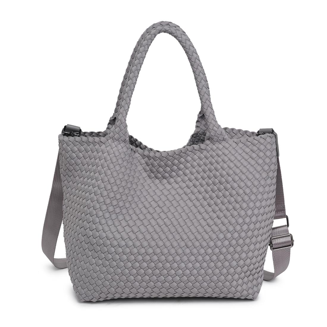 Woman wearing Fog Sol and Selene Sky&#39;s The Limit - Medium Fog Tote 841764111294 View 7 | Fog