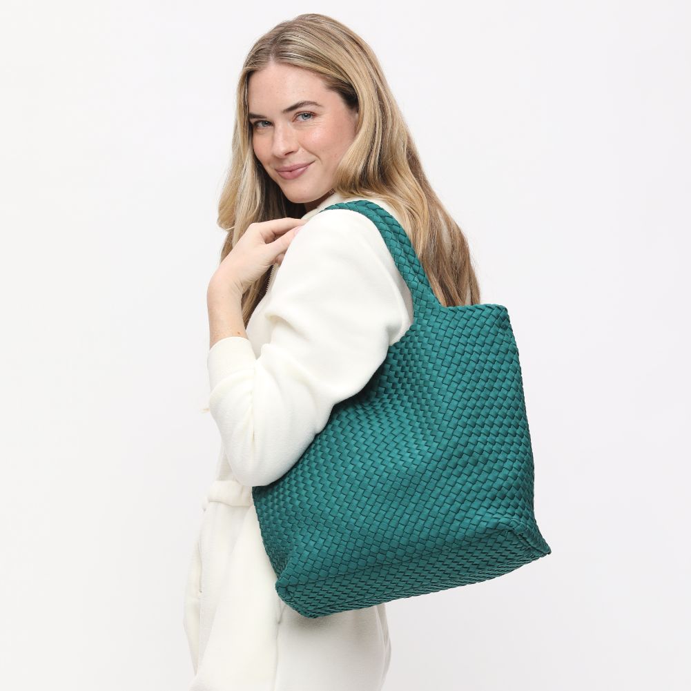 Woman wearing Forest Sol and Selene Sky&#39;s The Limit - Medium Forest Tote 841764111294 View 2 | Forest