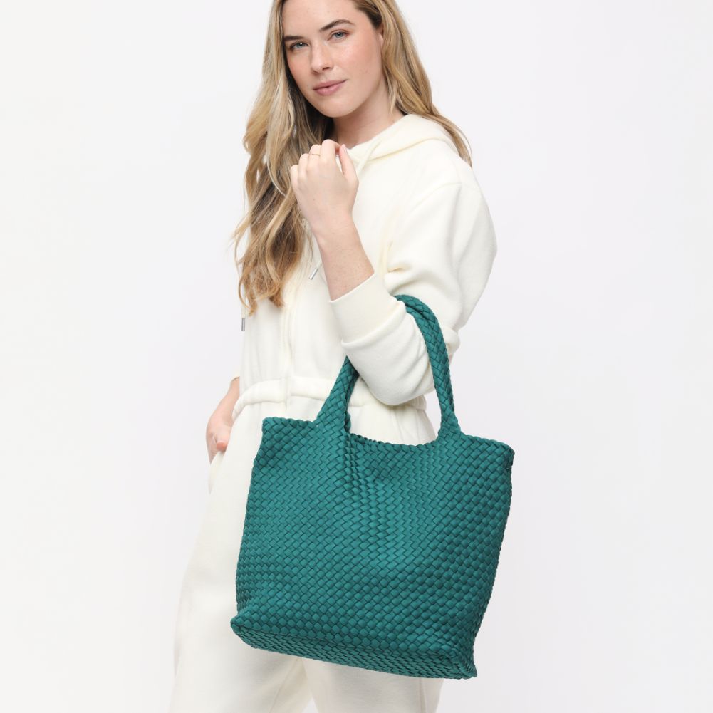 Woman wearing Forest Sol and Selene Sky&#39;s The Limit - Medium Forest Tote 841764111294 View 3 | Forest