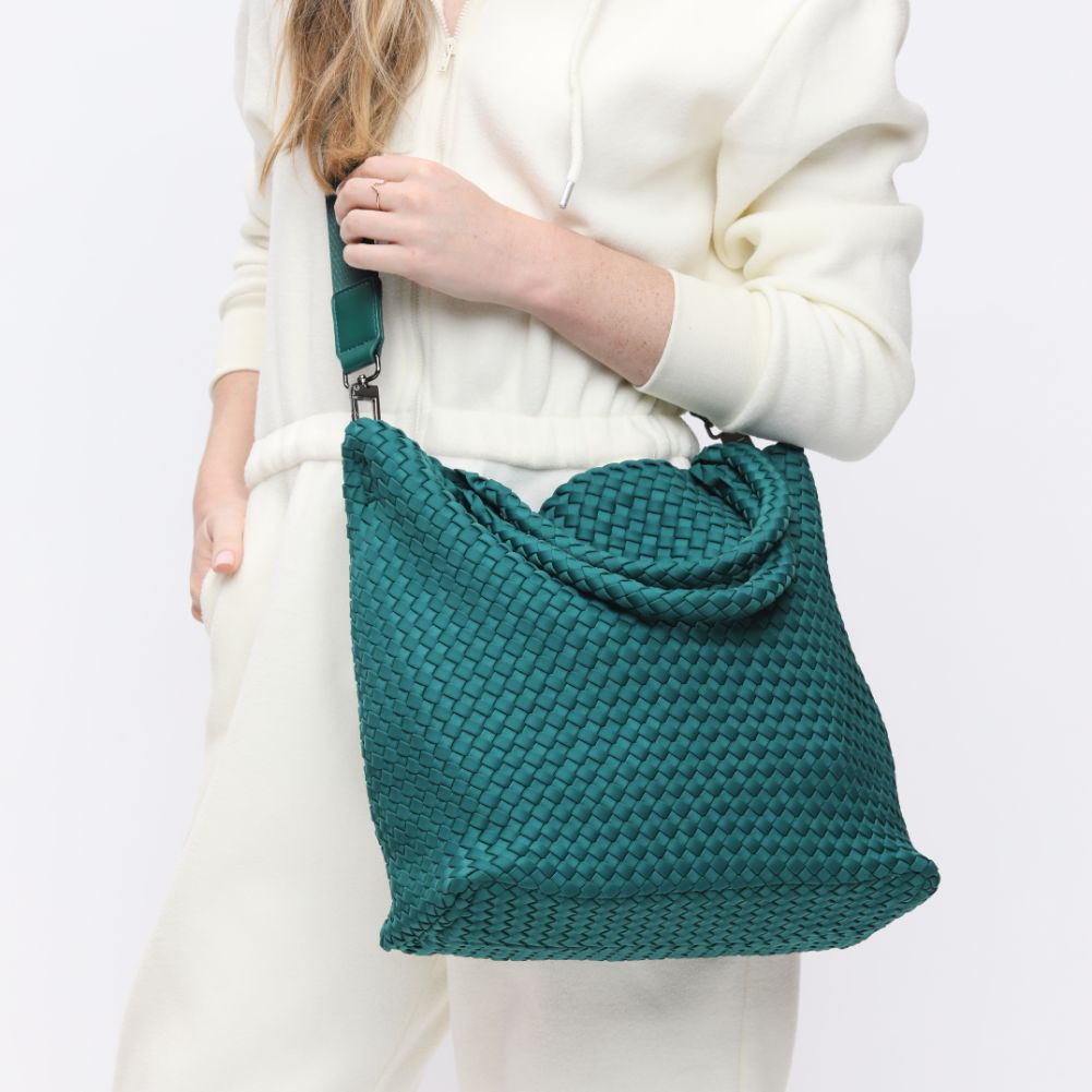 Woman wearing Forest Sol and Selene Sky&#39;s The Limit - Medium Forest Tote 841764111294 View 4 | Forest