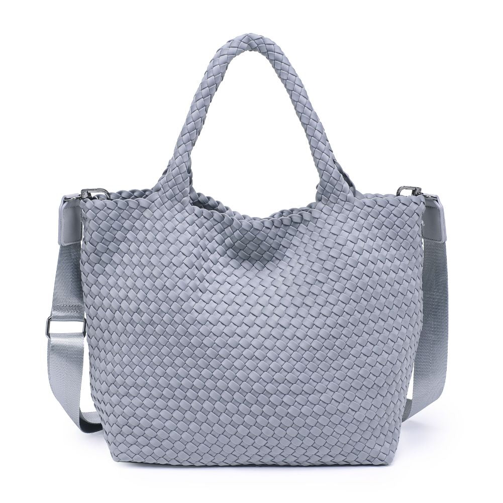 Woman wearing Grey Sol and Selene Sky&#39;s The Limit - Medium Grey Tote 841764111294 View 5 | Grey