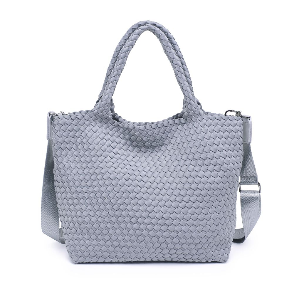 Woman wearing Grey Sol and Selene Sky&#39;s The Limit - Medium Grey Tote 841764111294 View 7 | Grey