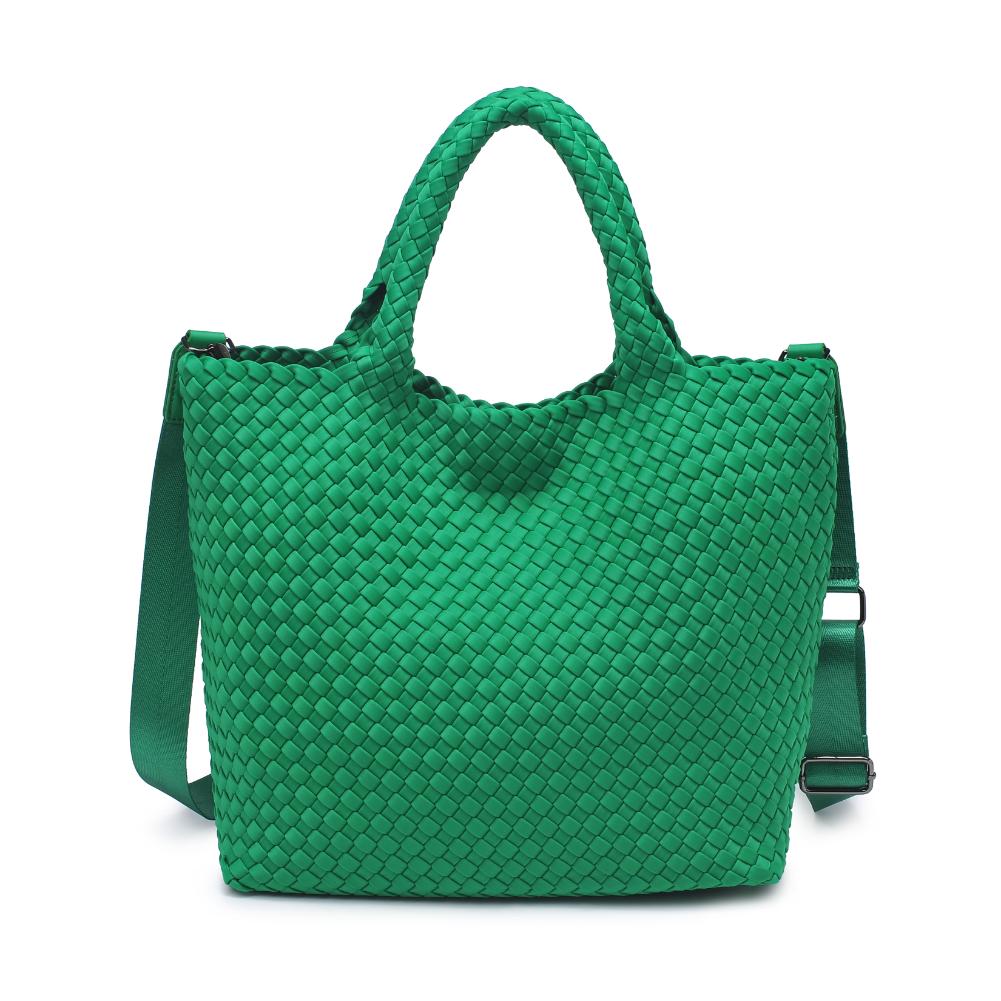 Woman wearing Kelly Green Sol and Selene Sky&#39;s The Limit - Medium Kelly Green Tote 841764111294 View 5 | Kelly Green