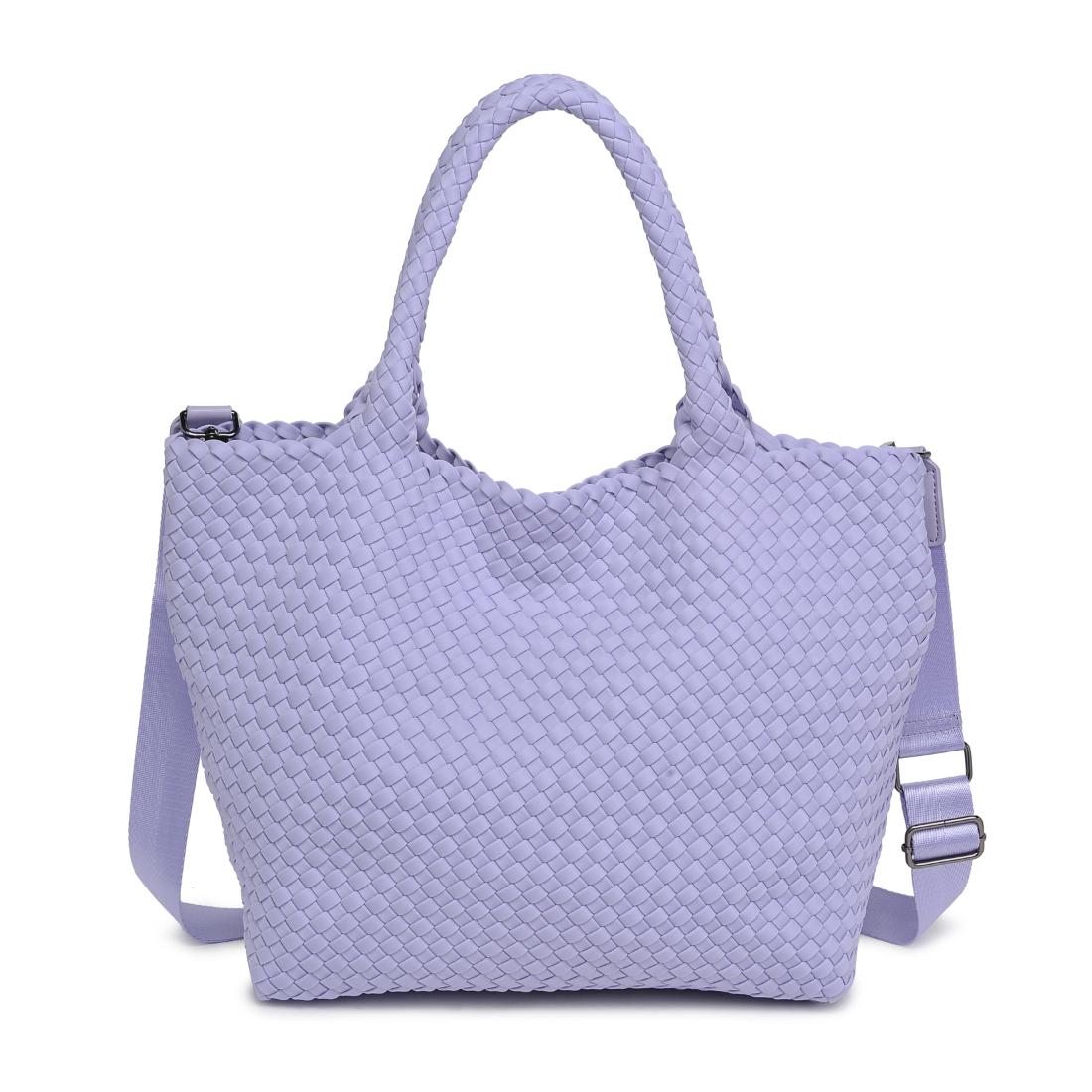 Woman wearing Lilac Sol and Selene Sky&#39;s The Limit - Medium Lilac Tote 841764111294 View 7 | Lilac