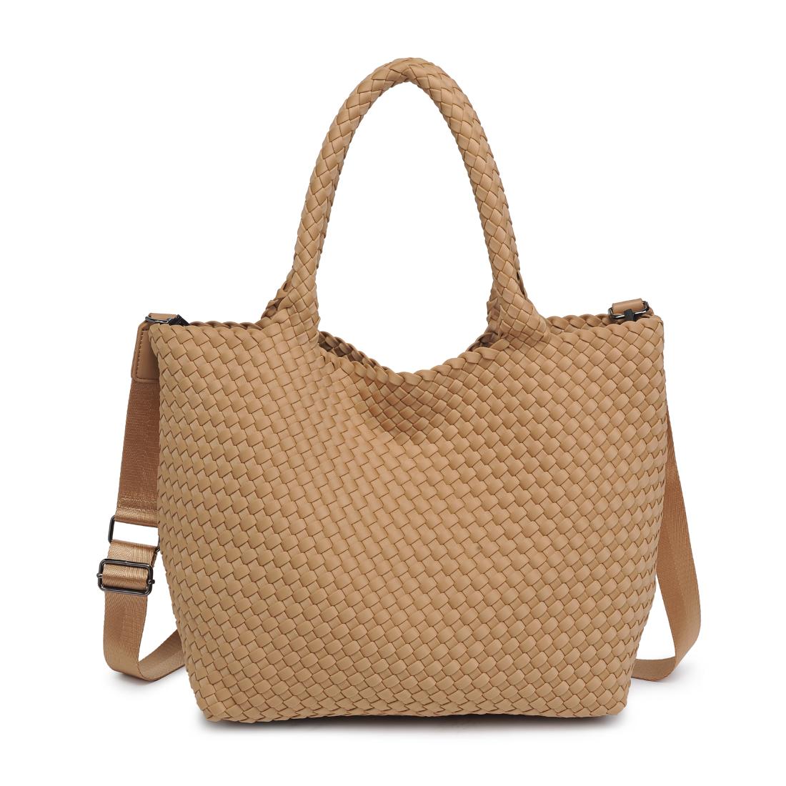 Woman wearing Nude Sol and Selene Sky&#39;s The Limit - Medium Nude Tote 841764111294 View 4 | Nude