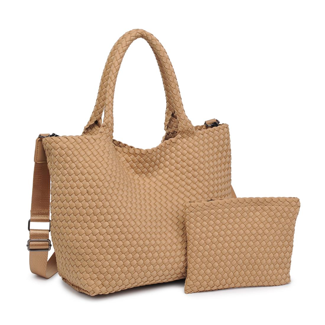 Woman wearing Nude Sol and Selene Sky&#39;s The Limit - Medium Nude Tote 841764111294 View 5 | Nude