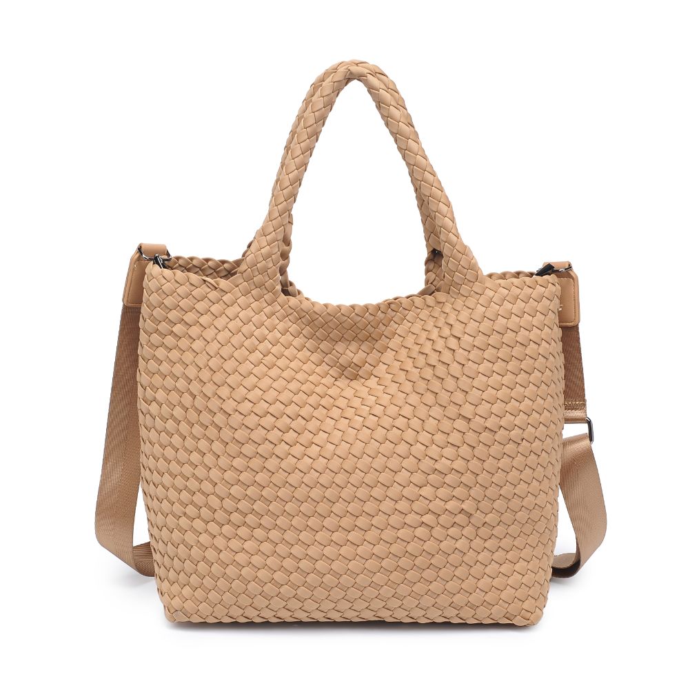 Woman wearing Nude Sol and Selene Sky&#39;s The Limit - Medium Nude Tote 841764111294 View 6 | Nude