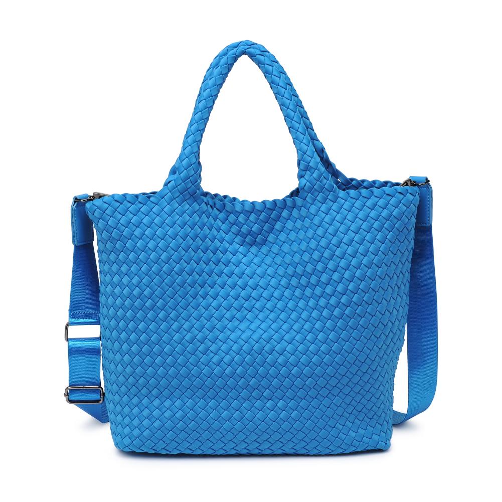 Woman wearing Ocean Sol and Selene Sky&#39;s The Limit - Medium Ocean Tote 841764111294 View 5 | Ocean