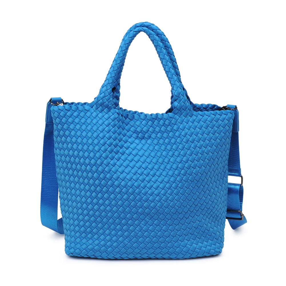 Woman wearing Ocean Sol and Selene Sky&#39;s The Limit - Medium Ocean Tote 841764111294 View 7 | Ocean