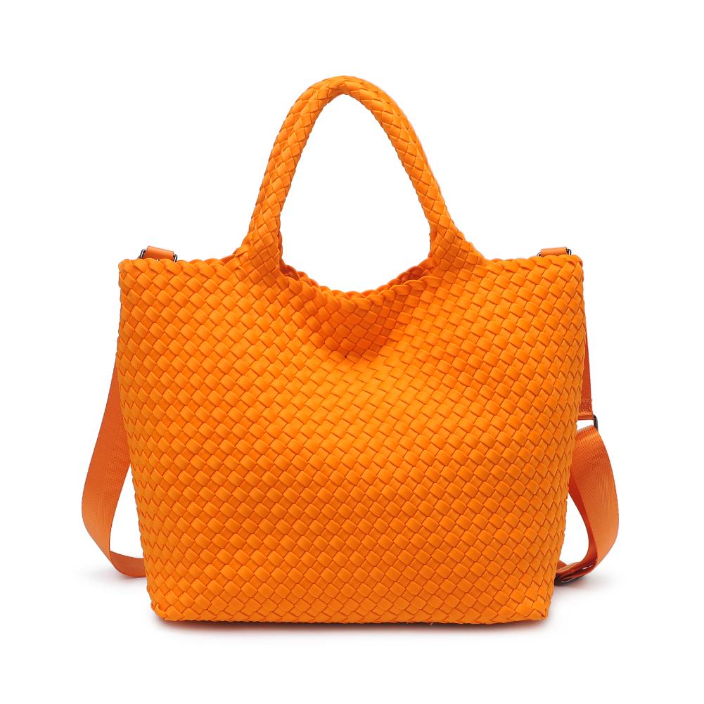 Woman wearing Orange Sol and Selene Sky&#39;s The Limit - Medium Orange Tote 841764111294 View 5 | Orange