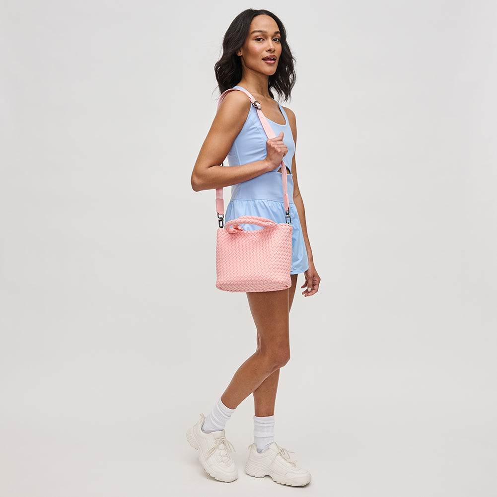 Woman wearing Blush Sol and Selene Sky&#39;s The Limit - Small Crossbody 841764110310 View 4 | Blush