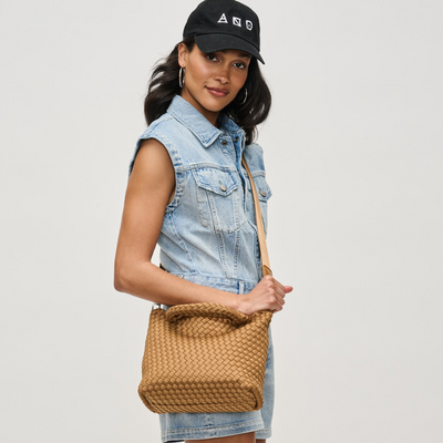 Woman wearing Sand Sol and Selene Sky's The Limit - Small Crossbody 841764110310 View 1 | Sand