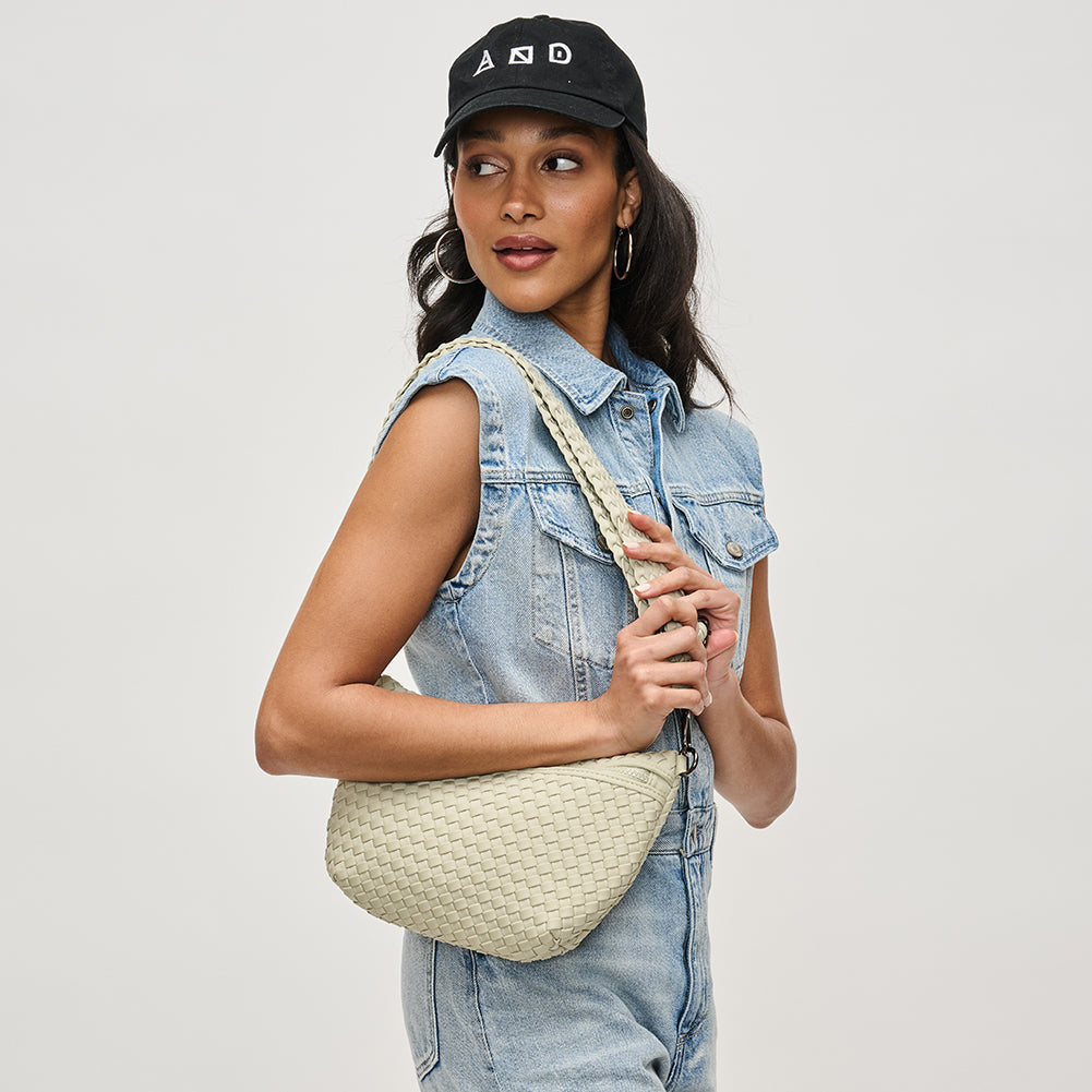 Woman wearing Sage Sol and Selene Ethereal - Woven Neoprene Crossbody 841764110907 View 3 | Sage