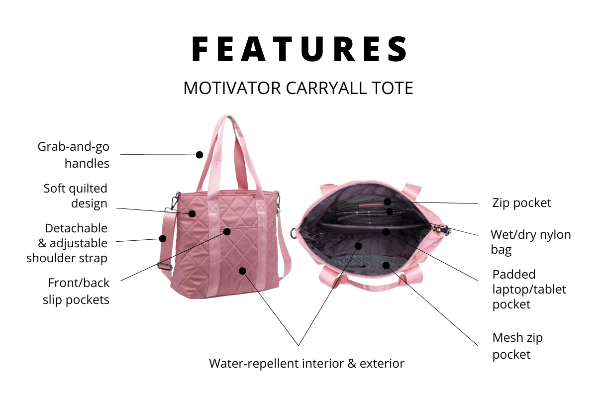 IMAGE OF THE PRODUCT FEATURES OF THE MOTIVATOR CARRYALL TOTE