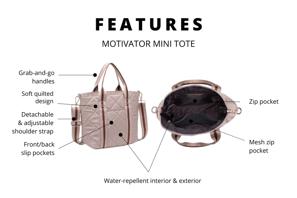 IMAGE OF THE PRODUCT FEATURES OF THE MOTIVATOR MINI TOTE