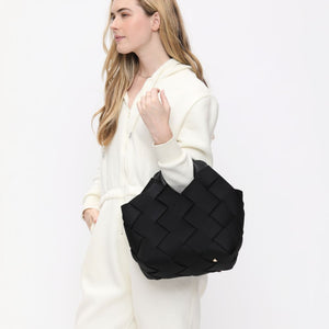 Woman wearing Black Sol and Selene Resilience - Woven Neoprene Tote 841764108560 View 2 | Black