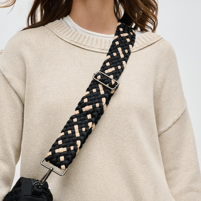 Woman wearing Black Nude Sol and Selene Prosperous - Woven Neoprene Shoulder Strap 841764111041 View 1 | Black Nude