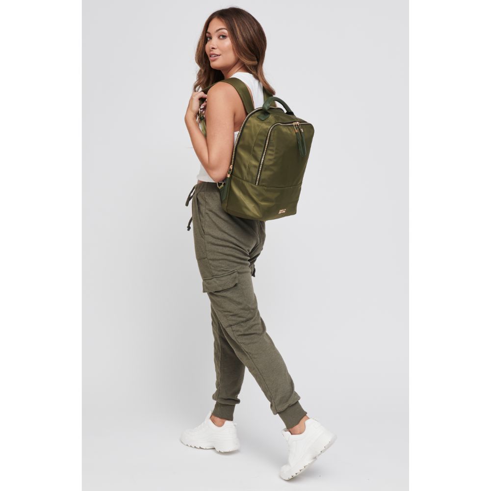 Woman wearing Olive Sol and Selene Cloud Nine Backpack 841764103060 View 2 | Olive