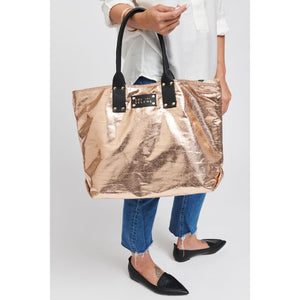 Woman wearing Rose Gold Sol and Selene It Girl Tote 609224404481 View 1 | Rose Gold