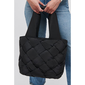 Woman wearing Black Sol and Selene Intuition North South Tote 841764107341 View 2 | Black