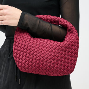 Woman wearing Wine Sol and Selene Dare to Dream - Small Woven Neoprene Clutch 841764111126 View 3 | Wine