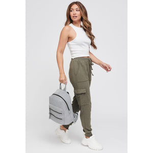 Woman wearing Grey Sol and Selene Carpe Diem - Neoprene Backpack 841764105590 View 4 | Grey