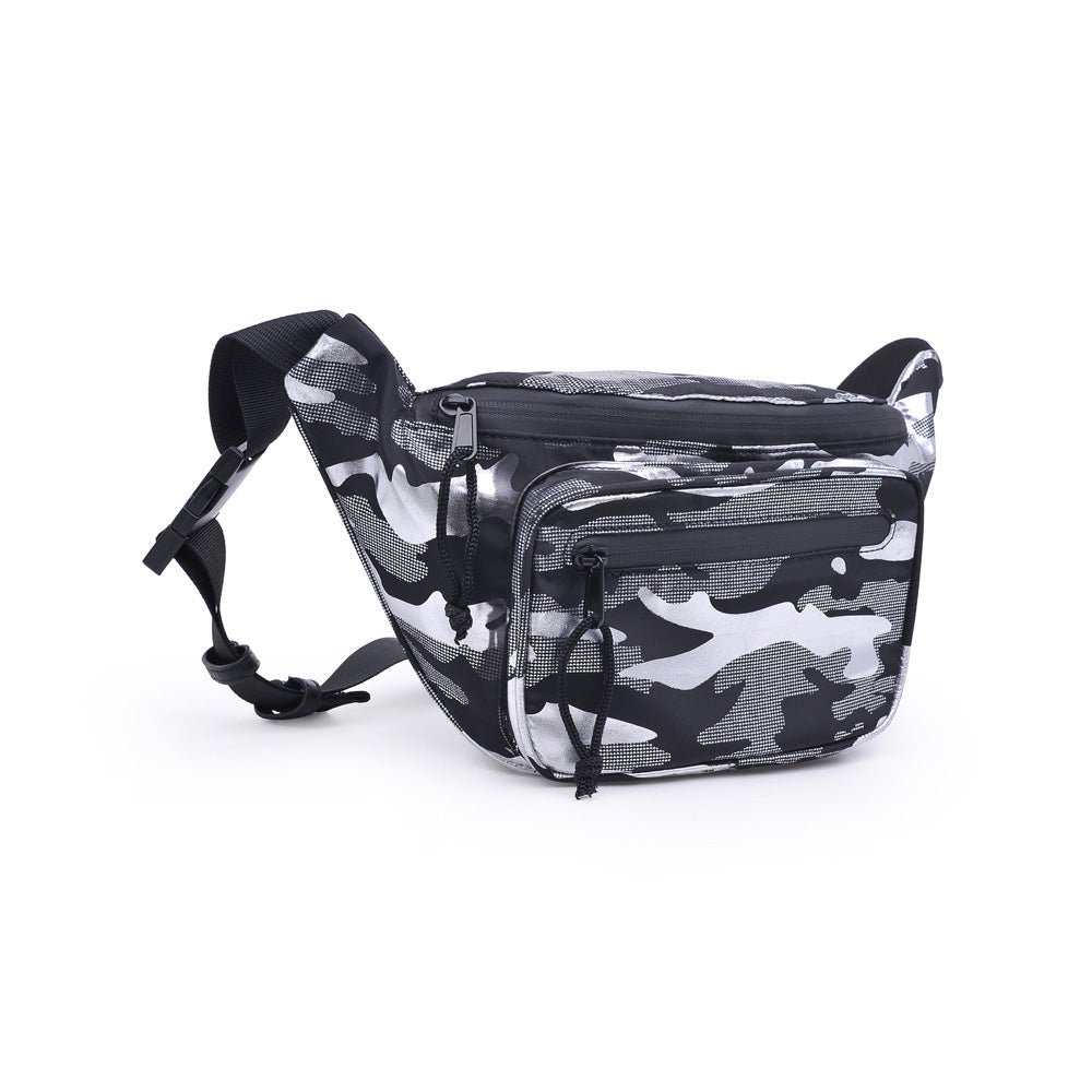 Product Image of Sol and Selene Hands Down Belt Bag 841764104517 View 6 | Silver Metallic Camo