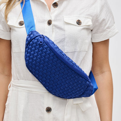 Woman wearing Royal Blue Sol and Selene Aim High Belt Bag 841764108164 View 1 | Royal Blue