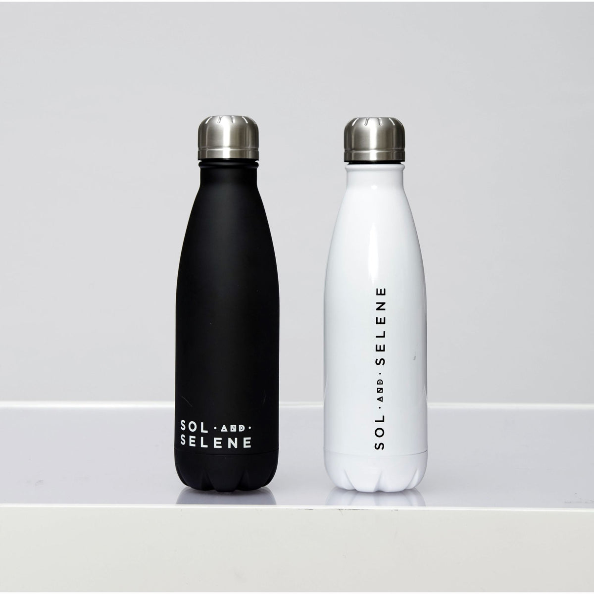 Woman wearing White Sol and Selene Water Bottle Water Bottle 841764102261 View 3 | White