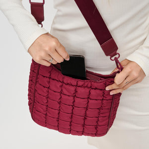 Woman wearing Burgundy Sol and Selene Aura Crossbody 841764110747 View 4 | Burgundy