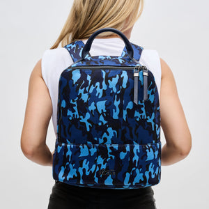 Woman wearing Navy Camo Sol and Selene Cloud Nine Backpack 841764105507 View 1 | Navy Camo