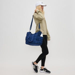 Woman wearing Navy Sol and Selene Dreamer Tote 841764110631 View 3 | Navy