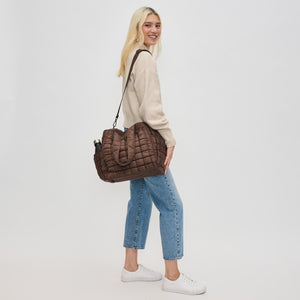 Woman wearing Brown Sol and Selene Dreamer Tote 841764110617 View 2 | Brown