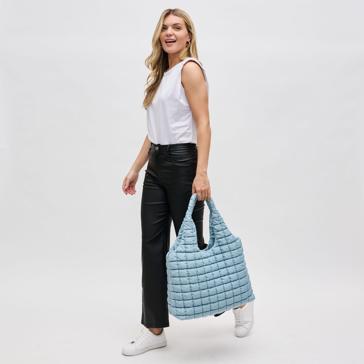 Woman wearing Sky Blue Sol and Selene Elevate Hobo 841764109406 View 2 | Sky Blue