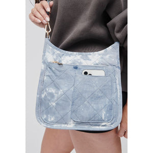 Woman wearing Slate Cloud Sol and Selene Motivator Messenger Crossbody 841764106795 View 2 | Slate Cloud