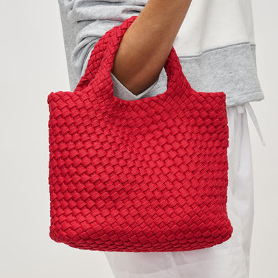 Woman wearing Red Sol and Selene Sky's The Limit - Small Sustainable Crossbody 841764111751 View 1 | Red