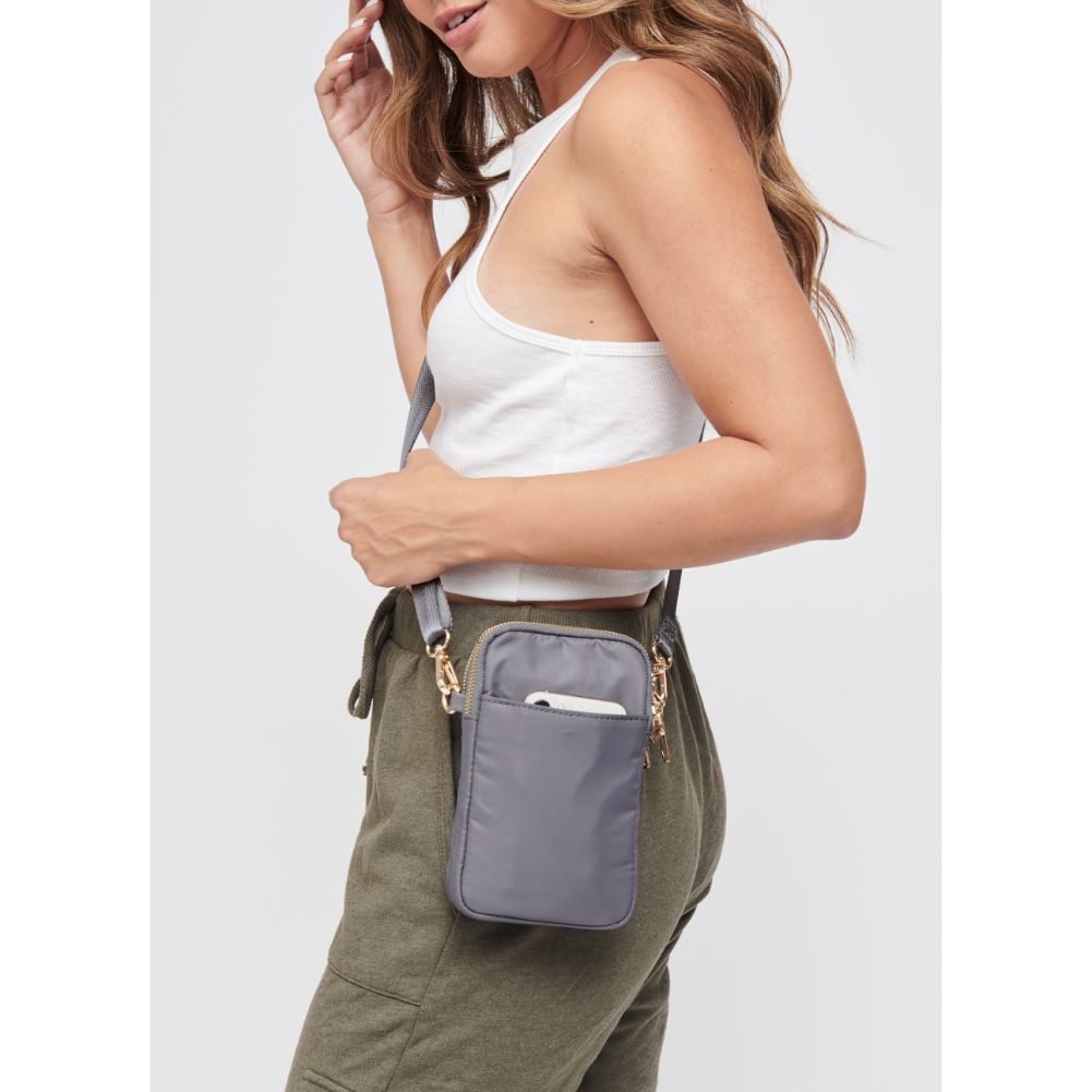 Woman wearing Carbon Sol and Selene Divide & Conquer Crossbody 841764105446 View 1 | Carbon