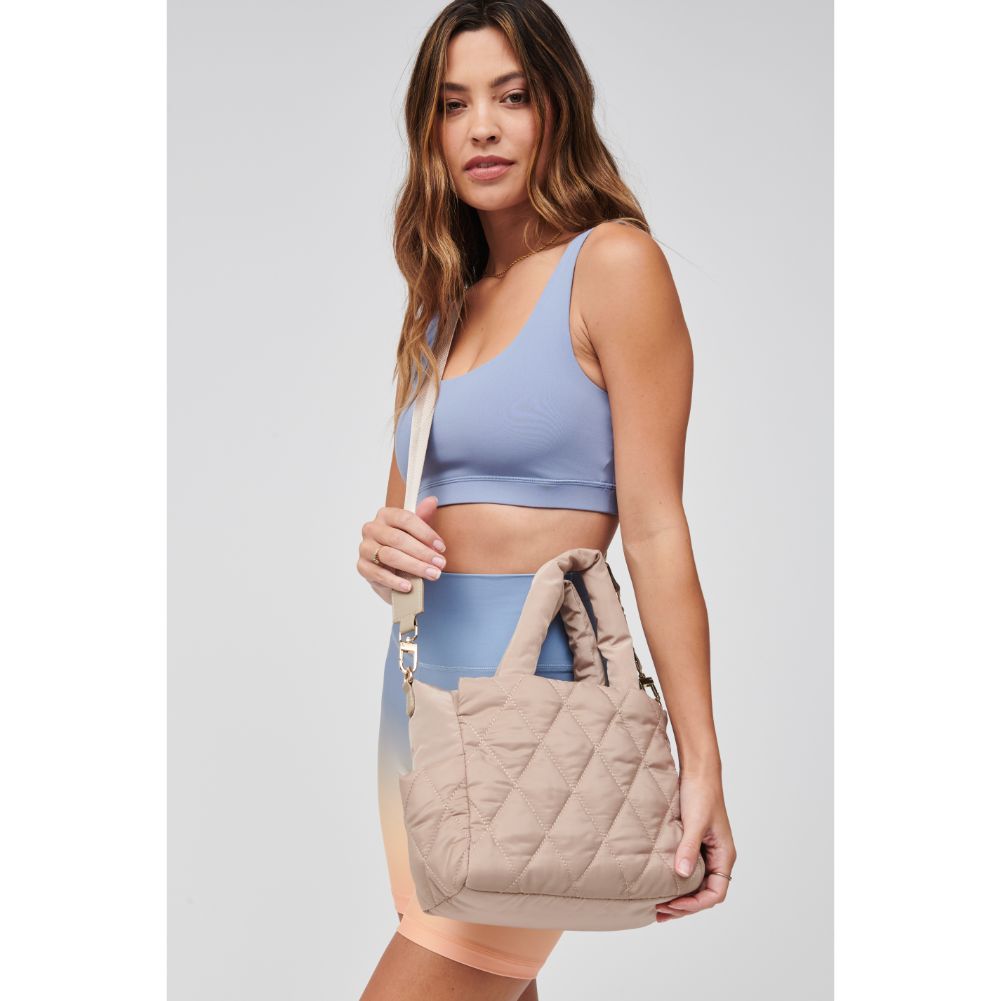 Woman wearing Nude Sol and Selene Aspire - Small Mini Tote 841764107723 View 1 | Nude