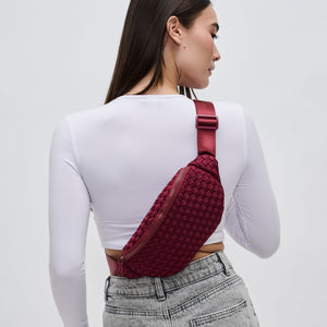 Woman wearing Wine Sol and Selene Aim High Belt Bag 841764109154 View 1 | Wine