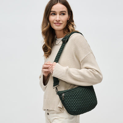 Woman wearing Olive Sol and Selene Ethereal - Woven Neoprene Crossbody 841764110891 View 1 | Olive