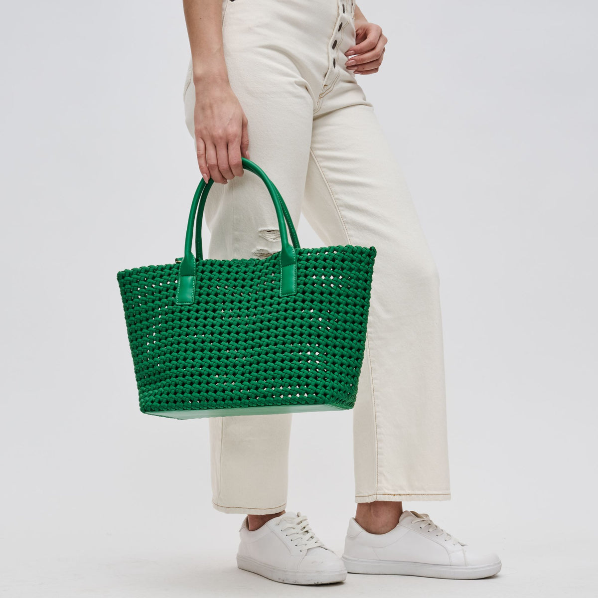 Woman wearing Kelly Green Sol and Selene Solstice - Medium Tote 841764109956 View 2 | Kelly Green