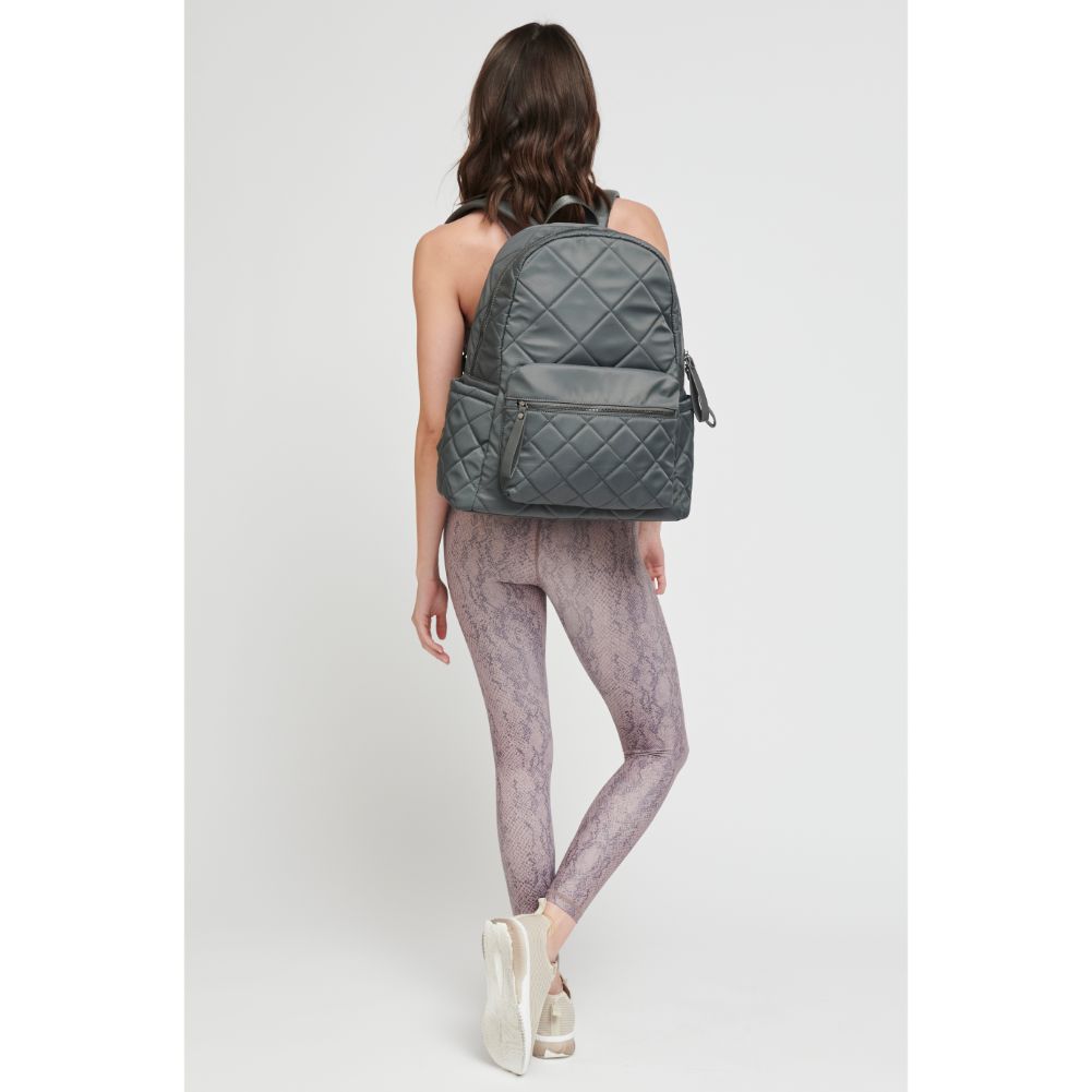 Woman wearing Charcoal Sol and Selene Motivator - Large Travel Backpack 841764101653 View 3 | Charcoal