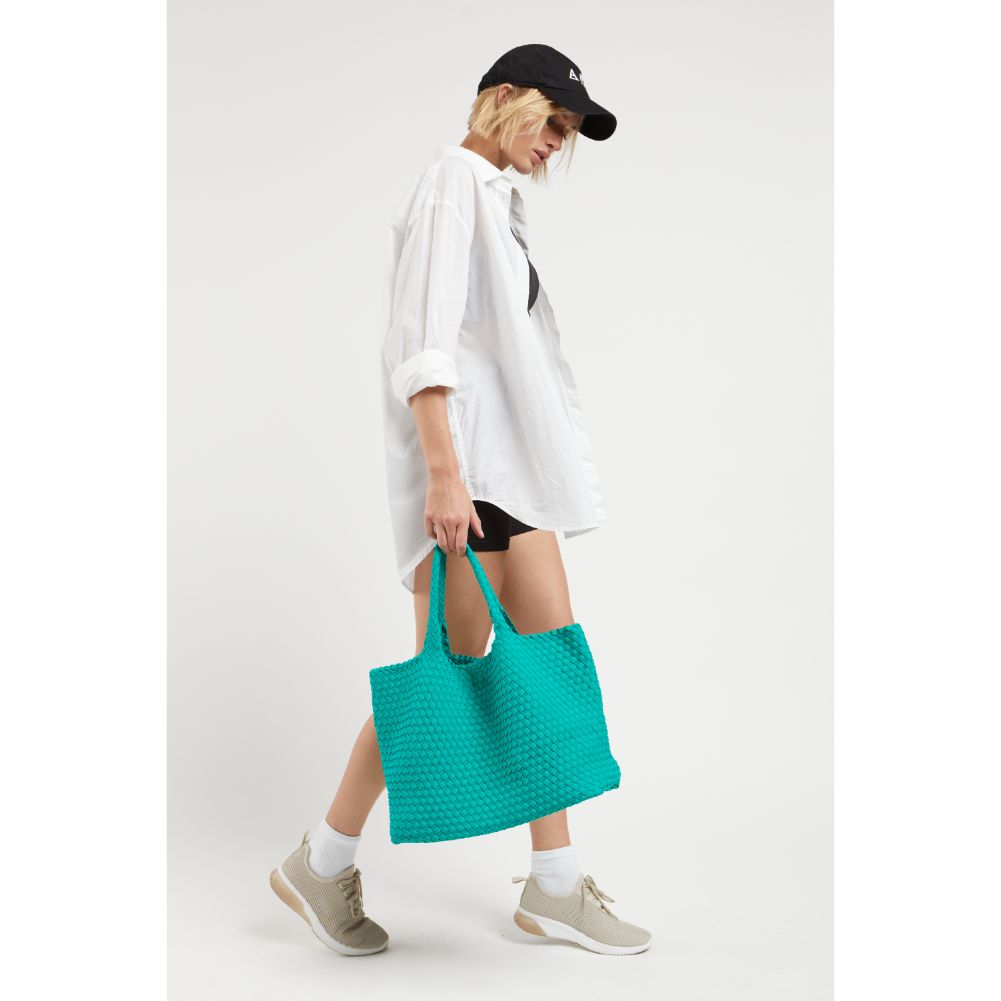 Woman wearing Emerald Sol and Selene Sky&#39;s The Limit - Large Tote 841764107853 View 4 | Emerald